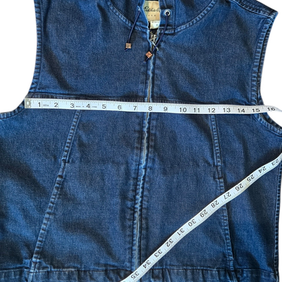 Bluejean Zip Hooded Vest with Pockets Size Medium - Picture 4 of 5
